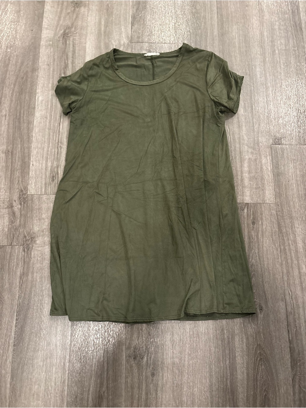 Women's Olive Short Sleeve Mini Dress